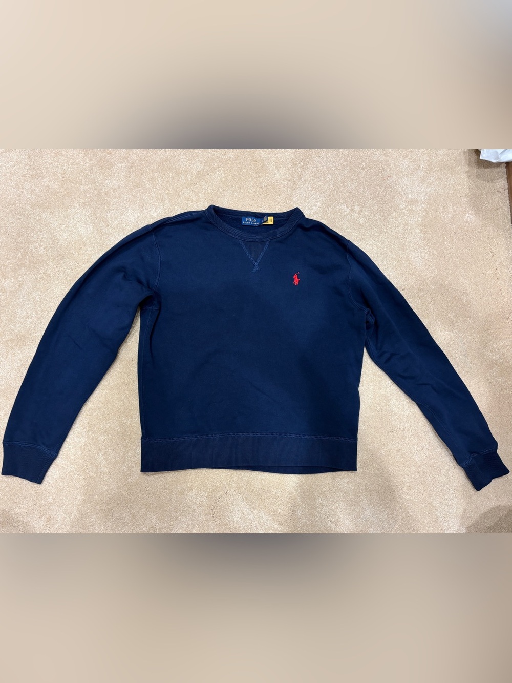 Polo by Ralph Lauren Women’s Navy Crewneck Sweatshirt with Red Logo